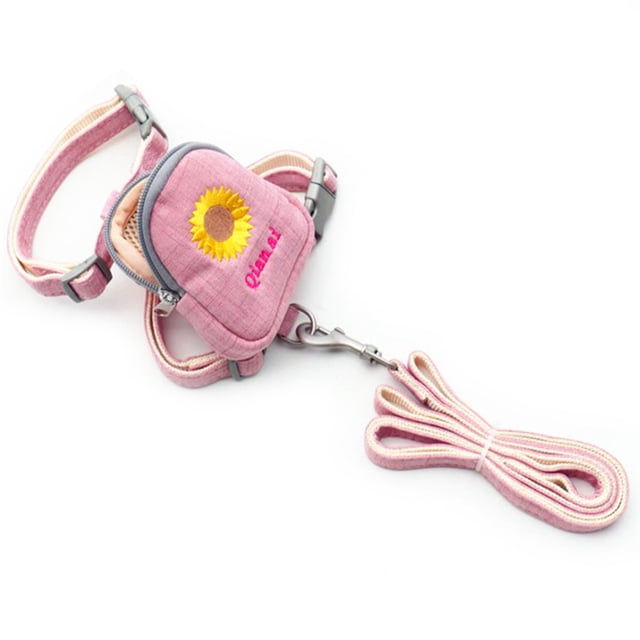 Backpack Harness with Leash Set Adjustable Sunflower Pet Leash Dog Traction Rope