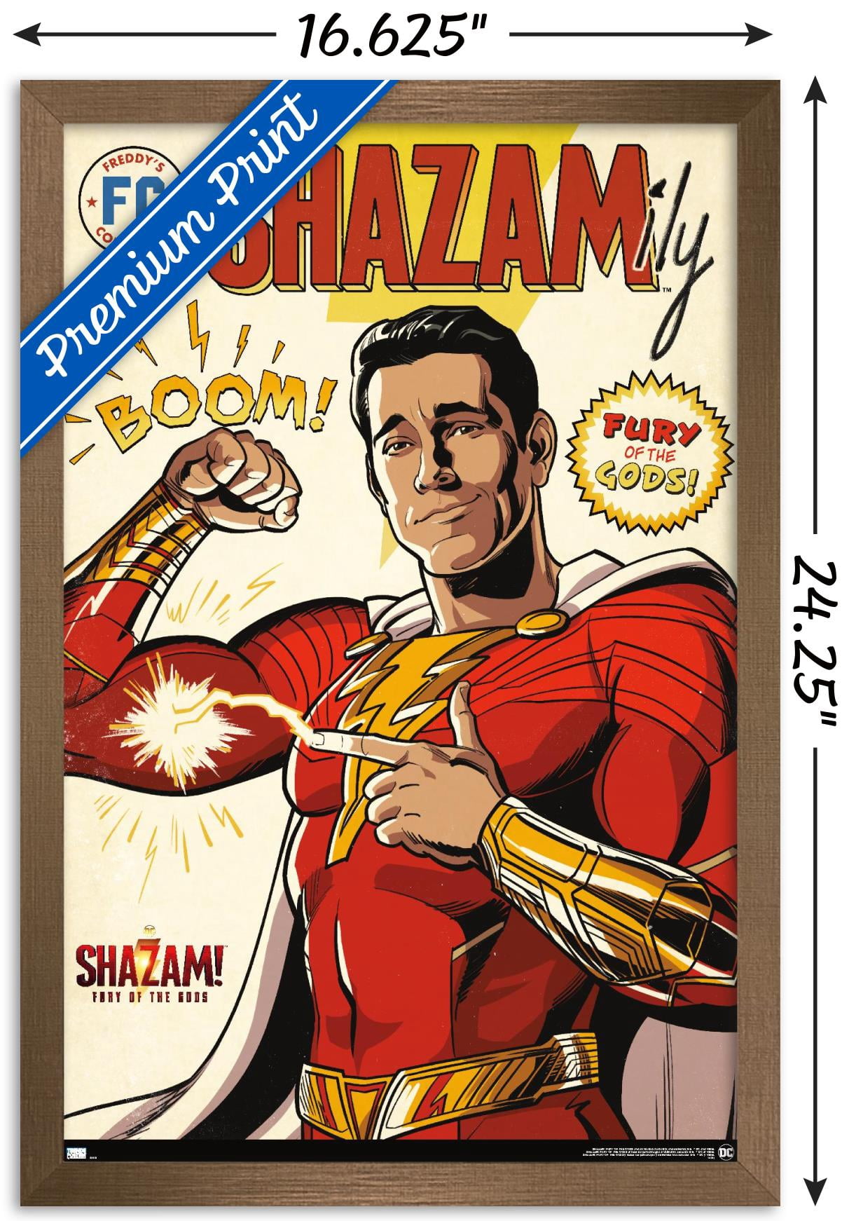 DC Comics Movie Shazam! Fury of the Gods - Comic Wall Poster, 14.725" x 22.375" Framed
