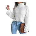 thumbnail image 4 of Seyurigaoka Women Juniors Jumper Long Sleeve Knitted Sweater Solid Color Turtleneck Warm Pullovers, 4 of 7