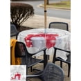 thumbnail image 4 of Outdoor Tablecloth with Umbrella Hole and Zipper, Red Scarf Snowman Christmas Square Table Cloth 60x60 Inch Waterproof Tablecloth, Winter Xmas Gifts Snowflakes Picnic Table Cover for Patio Camping, 4 of 7