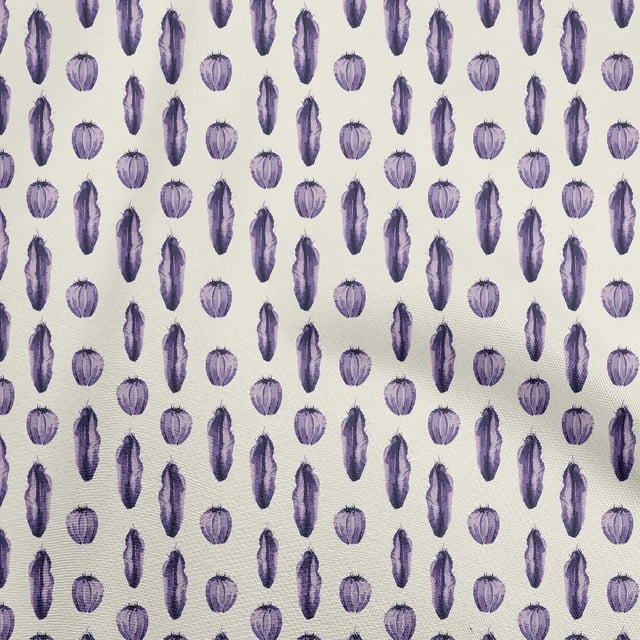 oneOone Tissu Polyester Spandex Violet Cactus Matériel de Robe Tissu Imprimé Tissu au Mètre 56 Pouces de Large