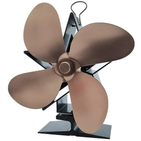 

WELPET Fireplace Fan 4-Blade Hot Blast Stove Cooling Fan for Wood Burners Ultra-Quiet and Environmentally Friendly Bronze