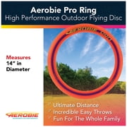 Aerobie Pro Ring Outdoor Flying Disc, Flying Ring for Kids Parties and Backyard Games, Teen Boys Gift Ideas, Kids Toys for Ages 5 & Up, Orange, 14