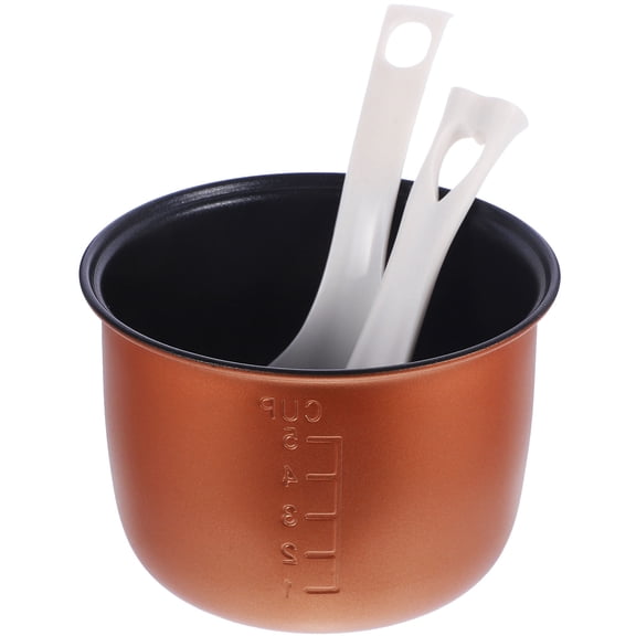 FENGGUIQU Reusable Aluminum Inner Pot for Rice Cooker, Brown, and Versatile Replacement Accessory