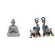 thumbnail image 1 of Estatua de mono,Estatua de Buda Mono para Interiores y Exteriores Budista,Figura de elefante,Figuras de elefantes,estatuas,adornos de animales,Escultura coleccionable para, 1 of 8