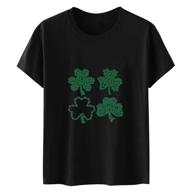 QIPOPIQ T-Shirts à Manches Courtes pour Femmes à Col Rond T-Shirts de la Saint-Patrick Tunique Shamrock T-Shirt T-Shirt Vert T-Shirts de la Saint-Patrick Hauts T-Shirt T-Shirts de Fête T-Shirts Graphiques Aubaines