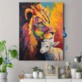 thumbnail image 4 of Toile Murale Texturée Lion et Agneau 15,75 X 11,81 Pouces, 4 of 8