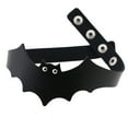 thumbnail image 1 of 1 unid moda PU cuero murciélago alas gargantilla punk collar de correa de cuello femenino para mujer uso diario (negro), 1 of 5