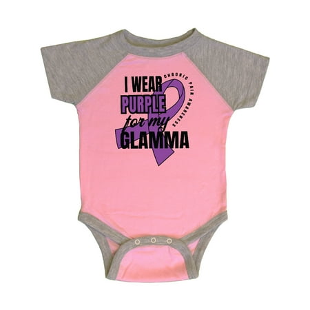 

Inktastic Chronic Pain I Wear Purple For My Glamma Gift Baby Boy or Baby Girl Bodysuit