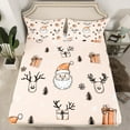 thumbnail image 2 of Feelyou Funny Santa Claus Queen Sheet Sets, Rustic Reindeer Flat Sheet, Christmas Snowflake Queen Fitted Sheet, Microfiber Bedroom Decor, 4pcs, 2 of 7