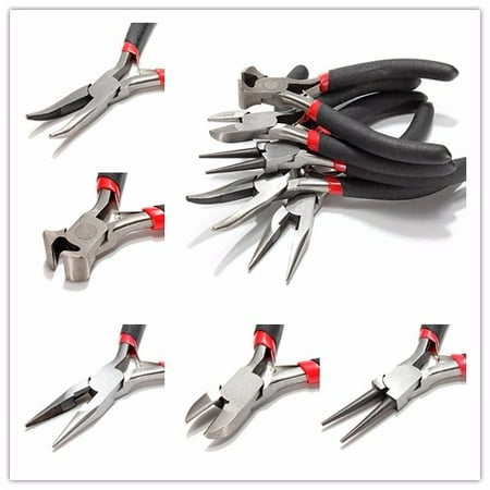 5pc Pliers Set Pliers and Locking Pliers Set Jewelry Pliers Cutter Round Bent Nose Beading Making Design Tool (Best Jewelry Making Tools)