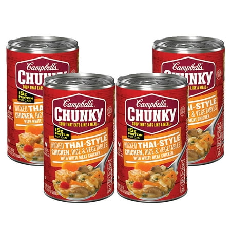 (4 Pack) Campbell'sÃÂ Chunky Wicked Thai-Style Chicken with Rice & Vegetables Soup, 18.6 (Best Vegetables For Vegetable Soup)
