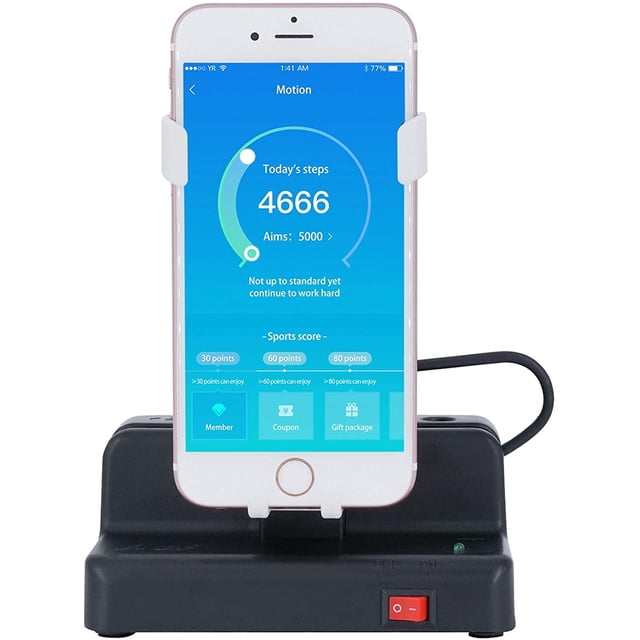 Dispositivo de obtención de pasos automático para Pokemon GO/Walkr/Google Fit IOS Android Teléfono móvil Contador de pasos Negro/Blanco