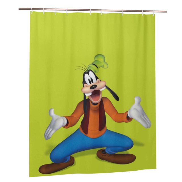 Cortina de ducha Goofy, juego de cortinas de ducha con dibujos animados encantadores para niños, niñas, dormitorio universitario, baño, accesorios de decoración de bañera a prueba de agua con 12