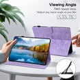 thumbnail image 5 of FJLBDE Case for Amazon Fire HD 10 7th/9th Gen, 2017/2019, Embossed Flower PU Leather Flip Wallet Folio Stand Cover, Purple, 5 of 7
