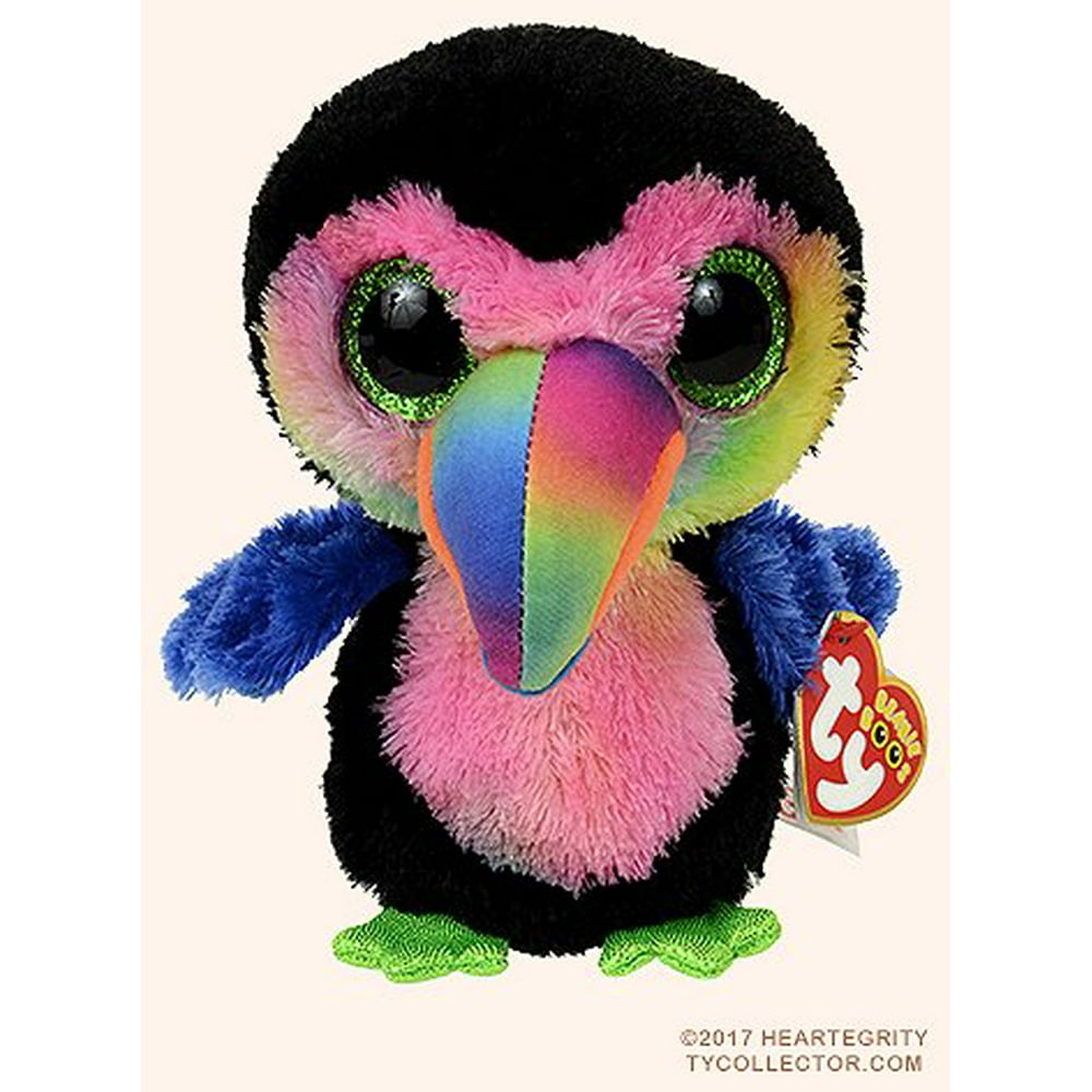 New TY Beanie Boos Cute BEAKS the colorful Toucan Plush Toys 6'' 15cm Ty Plush Animals Big Eyes