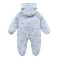 thumbnail image 3 of GYRATEDREAM Newborn Baby Jumpsuit Outfit Infant Snowsuit Winter Coat Fleece Hooded Romper Jumpsuit Boys Girls Onesie Warm Bodysuit for 0-12 Months, 3 of 8