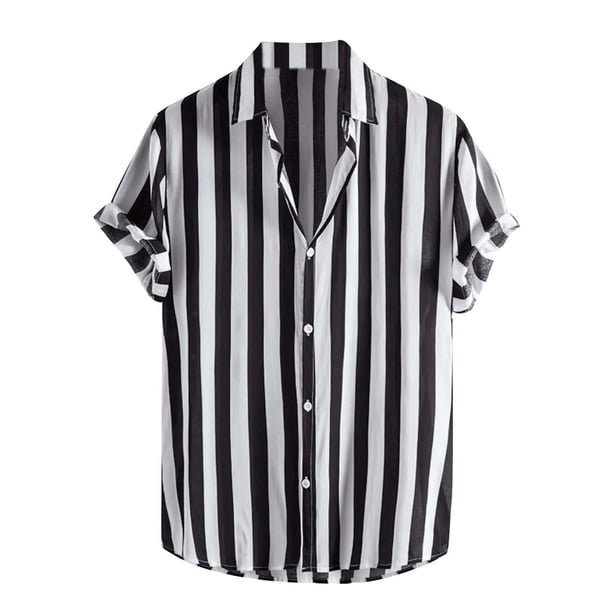 Camisas de Manga Larga para Hombres Moda Casual Impresión Cuello de Vuelta Blusa Transpirable para Diario Y de Negocios