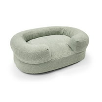 Beautiful Bolster Small Pet Bed, 21 x 27 x 7in, Sage by Drew Barrymore