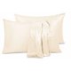 thumbnail image 1 of Funda de almohada satinada 100% microfibra Sailing gris dorado 76x51 cm, 1 of 5