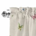 thumbnail image 5 of Kitchen Valances for Window, Vintage Bike on Linen Light Filtering Rod Pocket Valance Curtain, Spring Jugal Leaves Roses Short Curtains Window Topper for Bedroom Bathroom Living Room 54x18in, 5 of 9