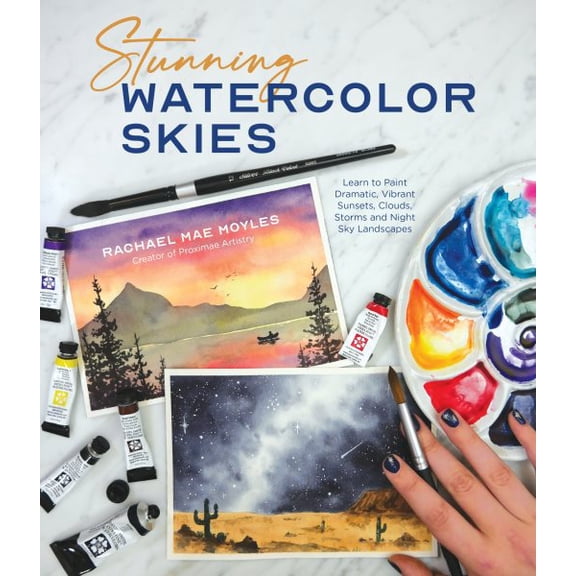 Pre-Owned Stunning Watercolor Skies: Learn to Paint Dramatic, Vibrant Sunsets, Clouds, Storms and Night Sky Landscapes, (Paperback)