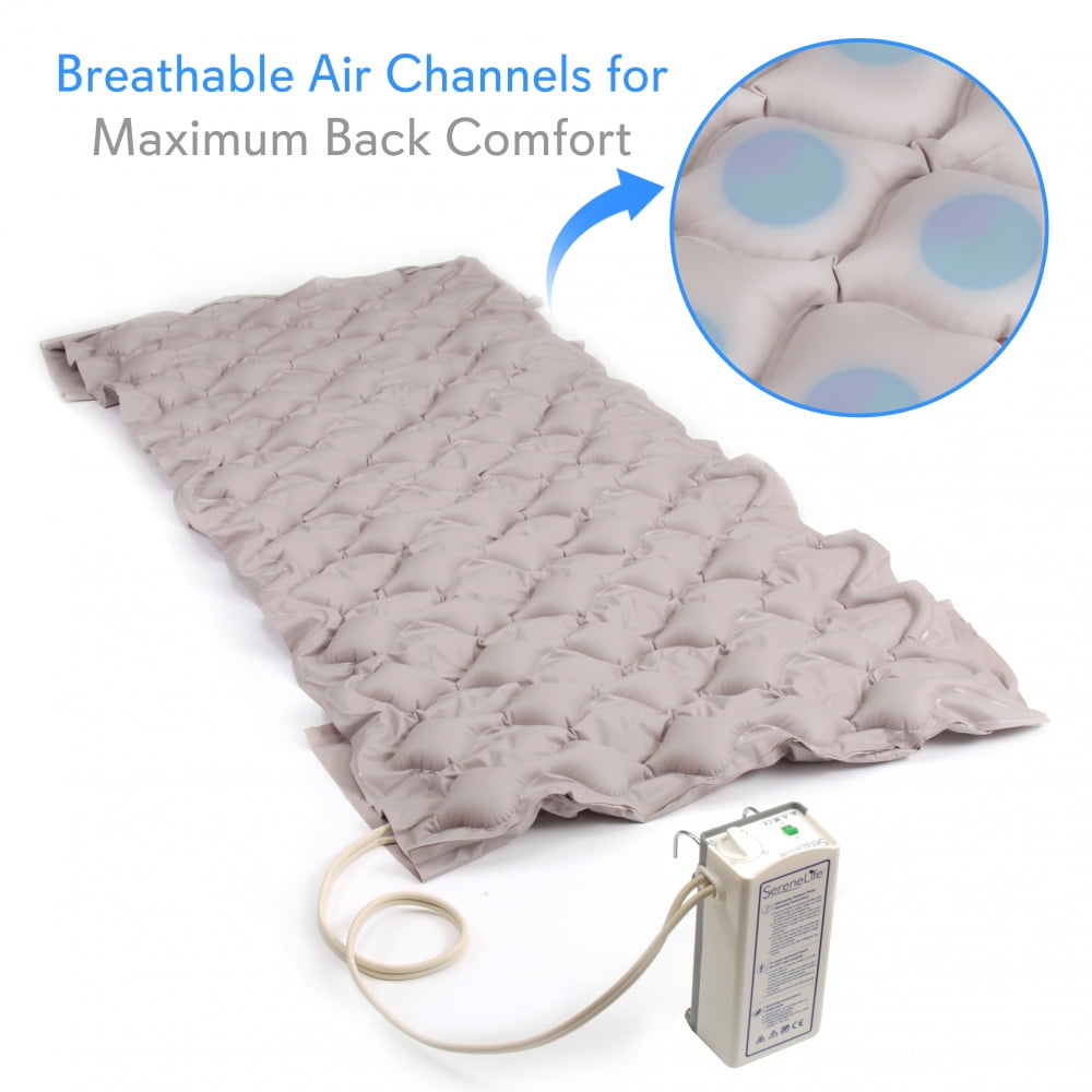 SereneLife SLAIRMATR45 - Hospital Bed Air Mattress - Bubble Pad Mattress with Electric Air Pump