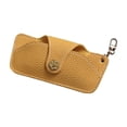 thumbnail image 2 of Funda de gafas de cuero sintético para mujer con cierre de botón a presión, organizador compacto de gafas para uso diario y actividades al aire libre, 14 x 7 cm., 2 of 6