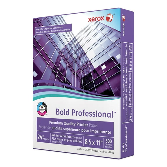 Xerox Bold Professional Quality Paper 98 Bright 8 1/2 x 11 White 500 Sheets/RM 3R13038