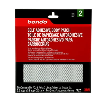 Bondo Self Adhesive Body Patch, 932SRP, 2/Pack