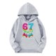thumbnail image 4 of 67 Niños con capucha Niñas 6 7 Meme Sudadera cómoda manga larga Suéteres divertidos 6 7 Número impreso Novedad manga larga con capucha Suéter de moda cómodo once once hoodie (gris,7-8 años), 4 of 4
