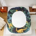 thumbnail image 5 of Feelyou Kawaii Cartoon Dinosaur Bed Sheets, Jungle Leaf Botanical King Sheets, Cute Animal Theme Sheet Set, Lightweight Room Decor, 4pcs, 5 of 7
