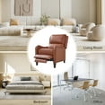 thumbnail image 6 of Leather Recliner Chair Set of 2 with Adjustable Backrest & Footrest for Bedroom, Brick, 6 of 8