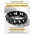 thumbnail image 4 of Cadena de eslabones cubanos PROSTEEL Pulsera de 16 mm acero inoxidable chapado en negro 8.2 pulgadas, 4 of 8