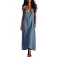 thumbnail image 2 of Titcea Spaghetti Strap Maxi Dresses for Women Boho Open Back V Neck Long Sundress Loose FLowy Pockets Casual Summer Beach Vacation Dress, 2 of 9