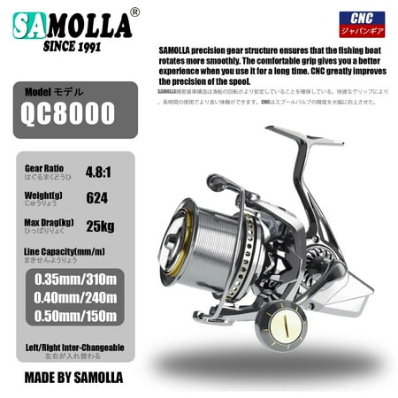 New All Metal Fishing Reel Spinning Coil Saltwater Carp 11+1BB 4.8:1 25KG Drag Size 8000-12000 For Seawater Distant Wheel