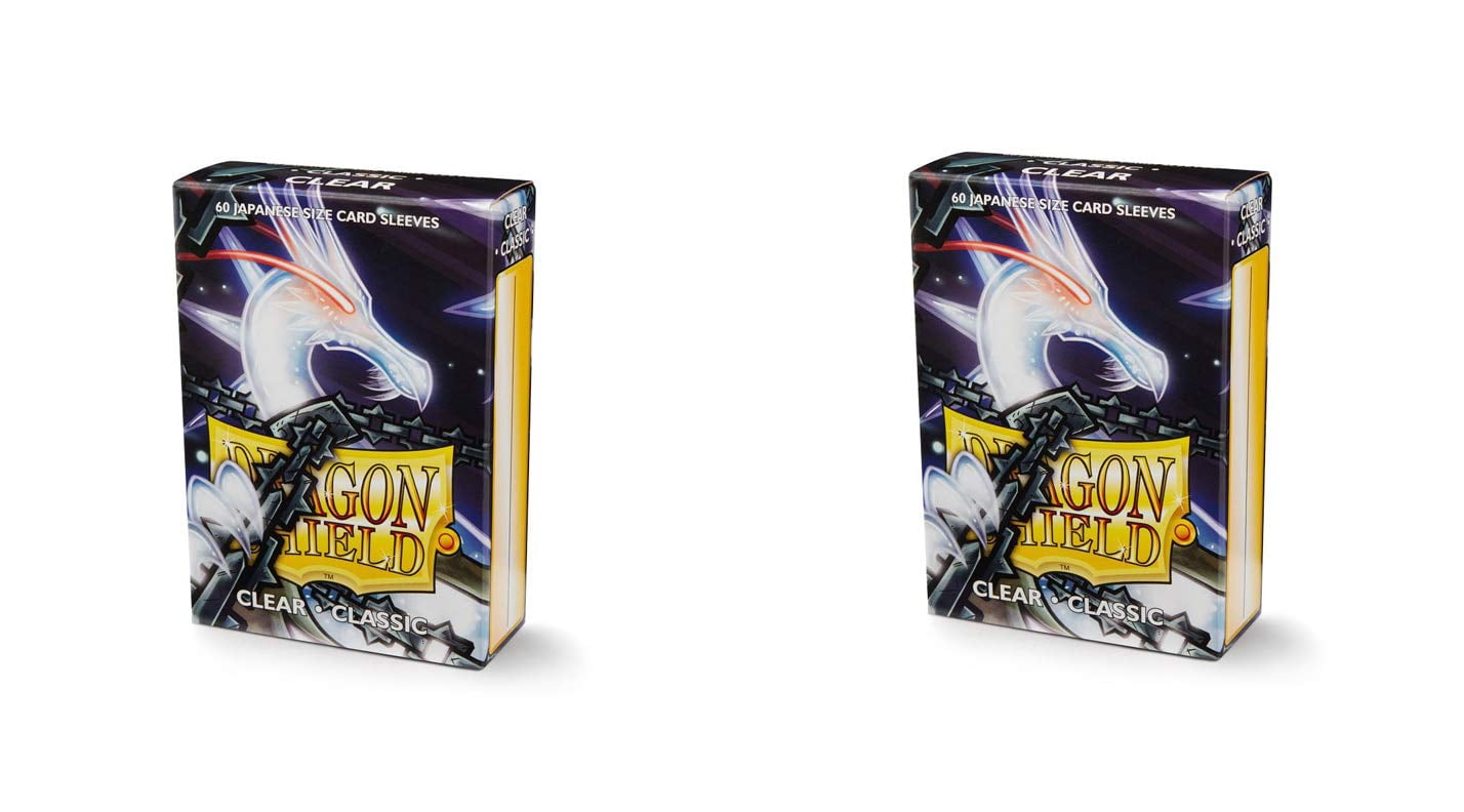 2 Packs Dragon Shield Classic Mini Japanese Clear 60 ct Card Sleeves Value Bundle!