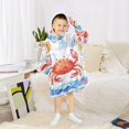 thumbnail image 6 of Wearable Blanket with Sleeves and Pocket Oversized Hooded Sweatshirt 3-14 YR Cute Cartoon Crab L, 6 of 7
