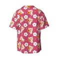thumbnail image 5 of Uemuo Piggy Sunflower Pattern Cotton Linen Short Sleeve Shirts,Casual Lightweight Button Down Shirts,Vacation Beach Summer Tops-, 5 of 7