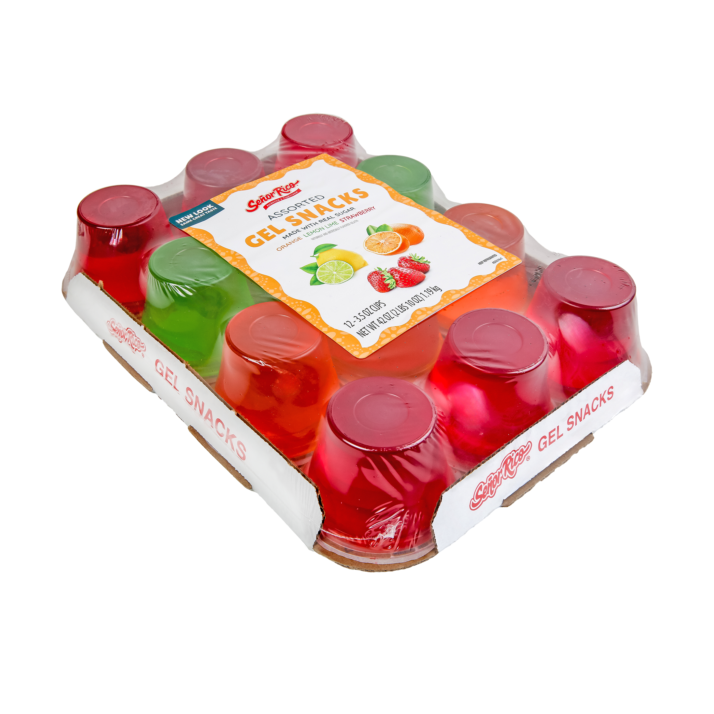 Senor Rico Assorted Gelatin Cups, 3.5 oz, 12 Pack, Peanut-Free