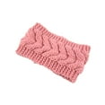 thumbnail image 4 of Worgeous Warm Knitted Hair Ribbon Band Ear Hairband Autumn Crochet Headbands for Women Girls (Pink), 4 of 5