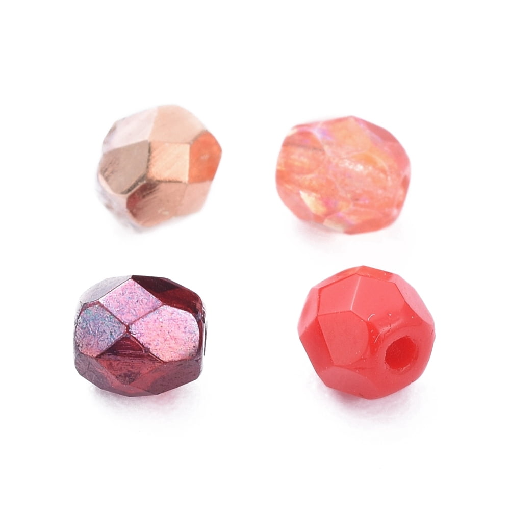 1 bag Fire-polished Czech Glass Beads Drum Mixed color 3x3mm Hole: 0.9mm 1437pcs~1443pcs/bag
