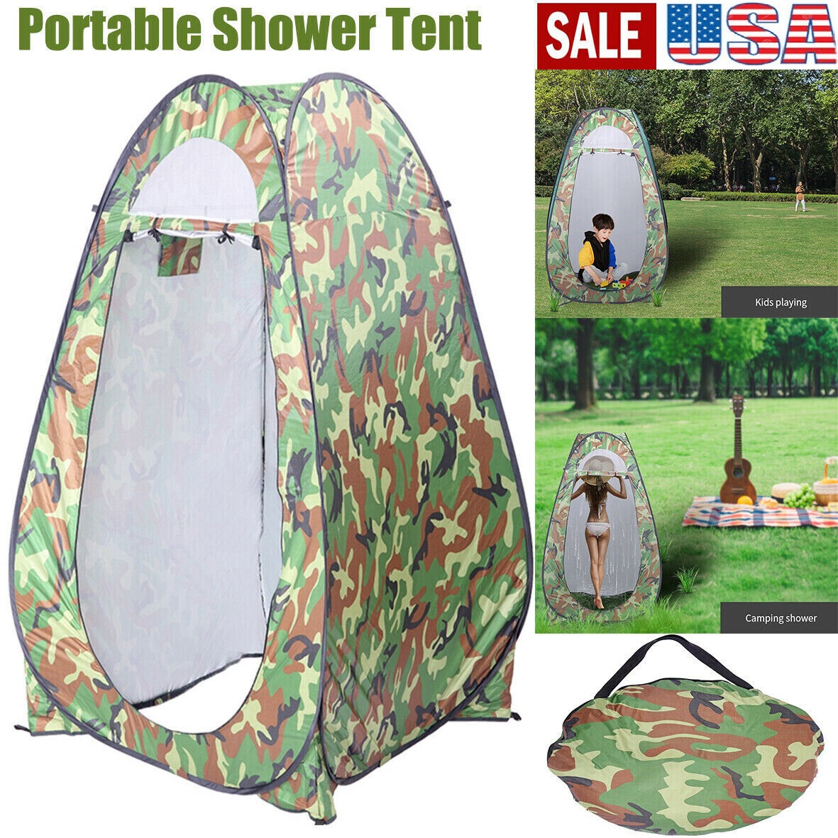 US IN STOCK- Shower Tents For Camping Pop-Up Privacy TentPortable Shower Tent Outdoor Camp Bathroom Changing Dressing Room Instant Privacy Shelters for Hiking Beach Picnic Fishing Potty - image 2 of 13