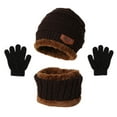thumbnail image 2 of ZSQDM Boys and Scarf Hat Three Piece Girls Knit Baby Windproof Warm Thicken Cap Gloves Winter Hats Women beanie Mission Cooling Hat Bomber Hats Migraine Relief Cap, 2 of 5