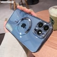 thumbnail image 2 of Carcasa De Lujo Transparente Magnética Magsafe De Carga Inalámbrica Para iPhone 13 12 11 Pro Max X XR XS 7 8 Plus SE3 Cubierta De Silicona Suave, 2 of 4