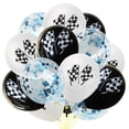 thumbnail image 1 of 15 Pcs Party Balloons Black and White Racing Flag Sequin Confetti Balloons Inflatable Balloons (5 Pcs White + 5 Pcs Black + 5 Pcs Blue Confetti Balloons), 1 of 8
