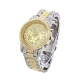 thumbnail image 2 of Charles Raymond Bling'ed Out Sophisticated Diamond Ritzy Iced Sporty Faux Chrono Decor Luxury Timepiece - ST10514 (Two Tone), 2 of 3