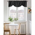 thumbnail image 3 of Leather Texture Tie Up Valances Curtain, Adjustable Kitchen Vintage Black Classic Art Valances for Windows Decor, Rod Pocket Short Curtains Set for Bedroom/Bathroom, 42"x18", 3 of 8
