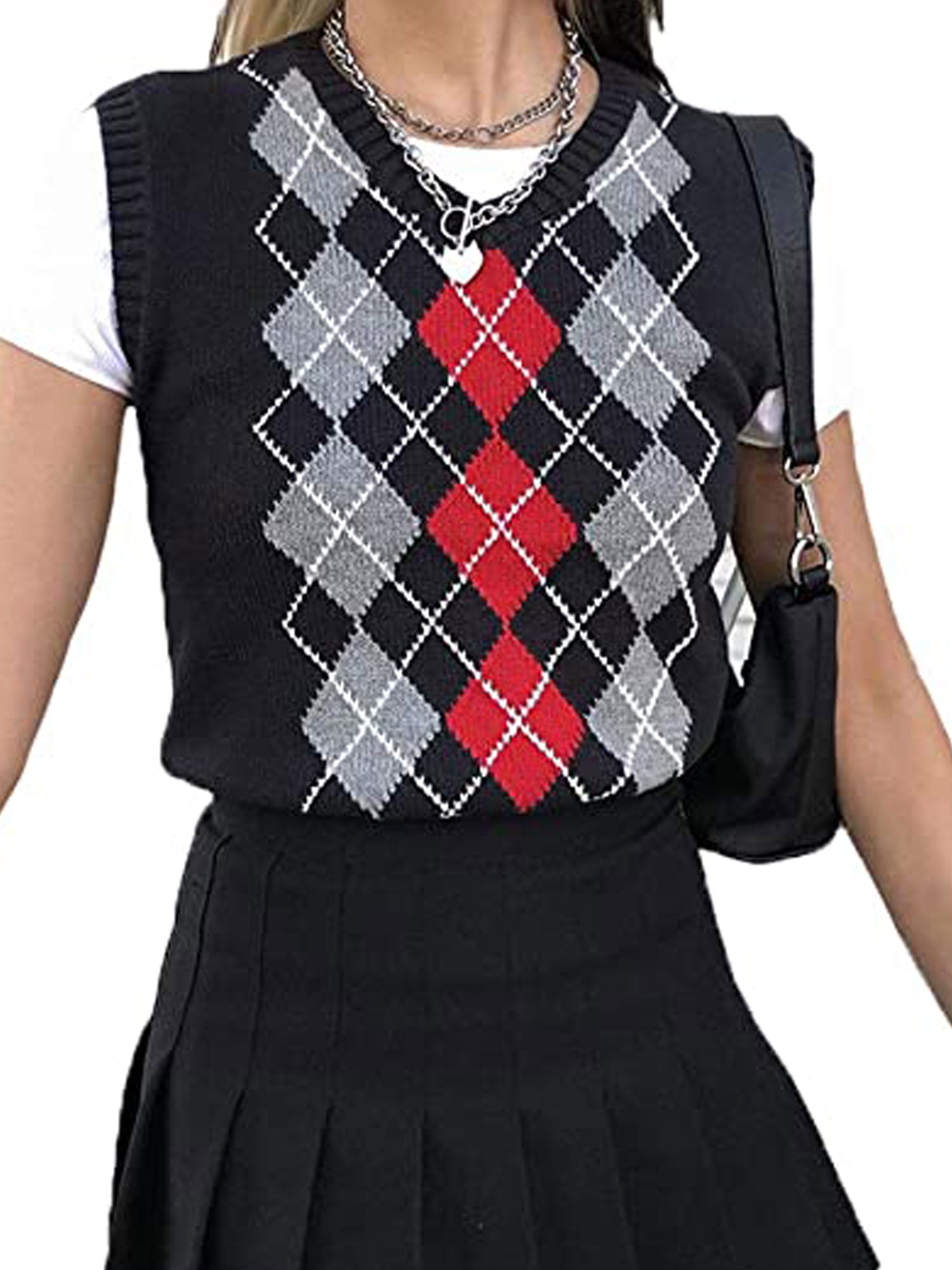 plaid sweater vest mens
