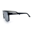 thumbnail image 5 of Shield Sunglasses for Men UV400 Mirrored Lens Oversized One-Piece Frame Futuristic Wraparound Style Black Frame - Silver Lens, 5 of 7